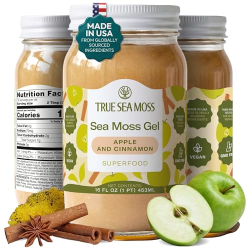 TrueSeaMoss Wildcrafted Sea Moss Gel (16 oz, Apple/Cinnamon)