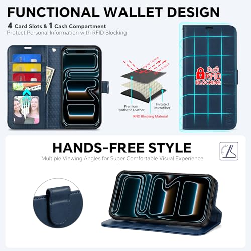 Coque iPhone 17 Pro Max anticolloque avec blocage RFID et rabat aimanté - 5