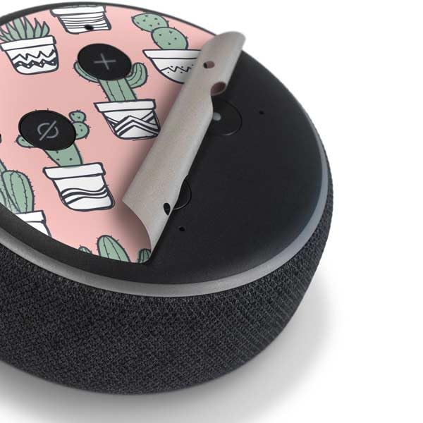 Skinit Decal Audio Skin Compatible with Amazon Echo Dot 3 - Officially Licensed Pink Cactus Design
