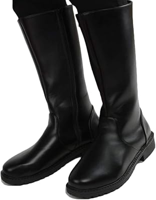 Bottes Équitation Homme Cuir Synthétique - Genou Haut - Style Militaire - Taille 7 (Neuf Sans Boîte)