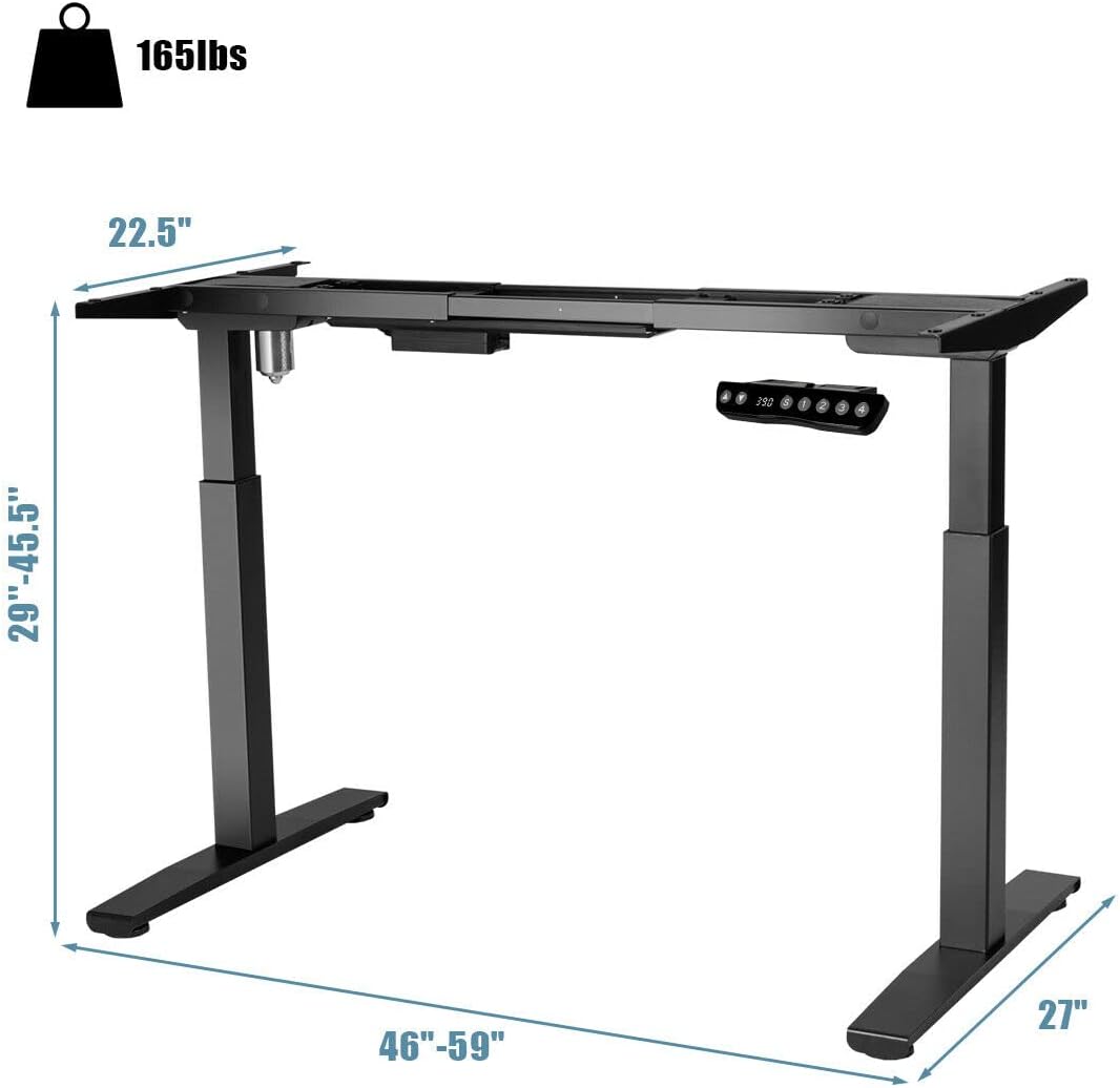 Tangkula Electric Standing Desk Frame, Height & Width Adjustable Motorized Sit Stand Desk Base, Ergonomic Single Motor Stand Up Workstation w/Memory Controller, Standing Desk Legs