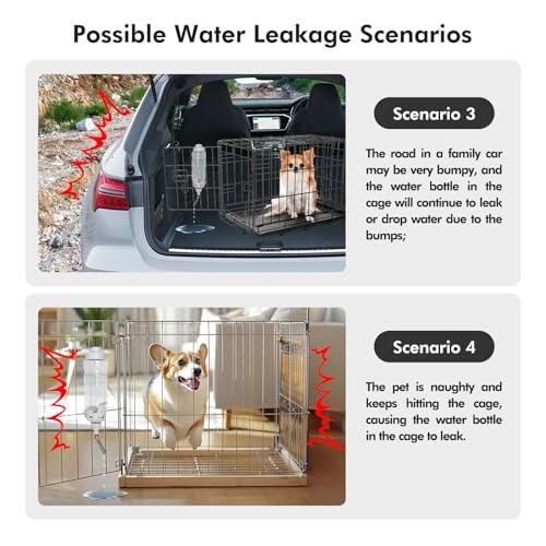 Image of Vannon Dog Crate Water Bottle, 20oz Top-Fill Pet Water Dispenser, Grey | kennel water bottle helps keep pets hydrated longer with fewer refills and easy daily care.