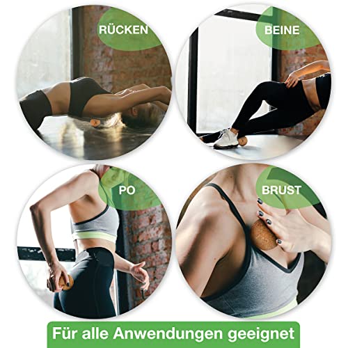 BACKLAXX® Faszienball Set 5 & 7 cm aus Kork mit Beutel | Massageball für Füße & Selbstmassage | Lacrosse Ball Alternative | antibakterielle Massagebälle | GRATIS eBook 4