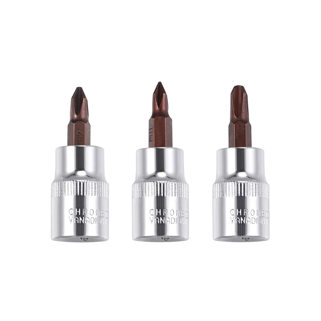 1 インチ PH0 PH1 PH2 PH3 プラスドライバービットセット S2 鋼 1/4 インチ 6.35 ミリメートル六角シャンク電動ドライバー ビット電動工具用 - AliExpress 1420 6個 3/8インチドライブ x PH1-PH3、FD4-FD6.5 フィリップスビットソケット、プレミアムS2スチールキーソケット、