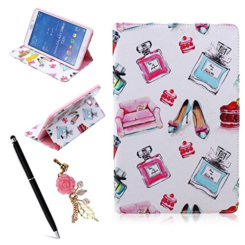 Meeter Para Samsung Galaxy Tab 4 8.0 Inch/SM-T330 / T331 / T335 Funda, Premium Funda de Cuero PU Cubierta Ligera Anti-Choque Stand Fución Case Cover Protector con Auto Estela/Sueño, Docu