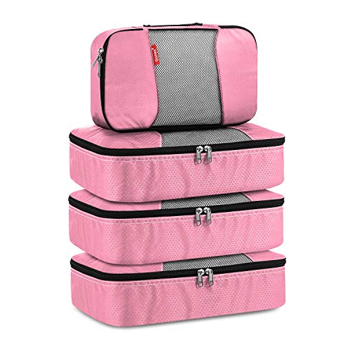 Gonex Packing Cubes Travel Luggage Organizers Different Set 3 Medium+1 Small Pink