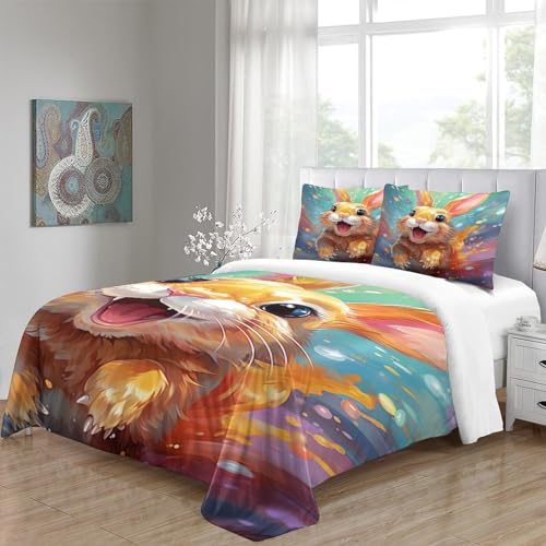 Funda de edredón de microfibra con cremallera King y dos fundas de almohada 5