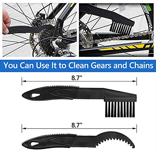 rorecay Bike Chain Cleaner Set: Bicycle Tools Kits Set with Sprocket Scraper Repair Machine Brushes Mitt Clean Gear for Mountain | Road | Park | Hybrid | BMX and Motorcycle(6 Pcs)
