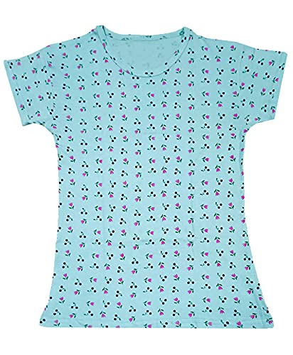 Image of indi weaves Girls Printed Cotton Half Sleeves Tshirts (Pack of 3)