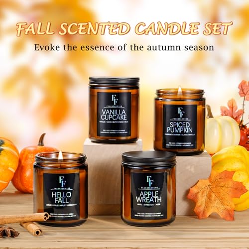 Scentedcandlesset4packcandlesforhomescentednaturalsoywaxholidaygiftssetforwomenmenfragranceofspicevanillacupcakeapplewreathhellofall  Urban Country Home Decor Scented candles set 4 pack candles for home scented natural soy wax holiday gifts set for women men fragrance of spicevanilla cupcakeapple wreathhello fall  urban country home decor
