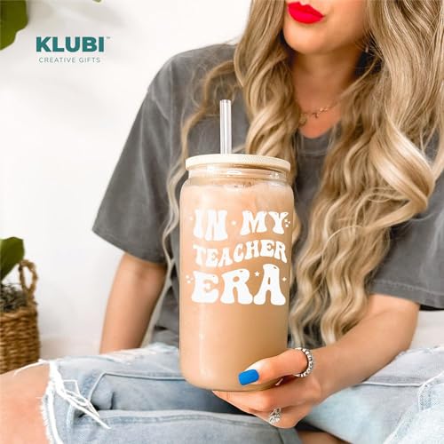 KLUBI Teacher Gifts For Women - In My Teacher Era Cup with Lids and Straws 16 Ounce Coffee Tumbler Mug, Personalized Gifts for Her Graduation, New Job, Birthday - Image 4