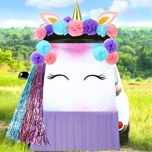 Wonderjune 17 Pcs Halloween Unicorn Trunk or Treat Car Decoration Kit 59