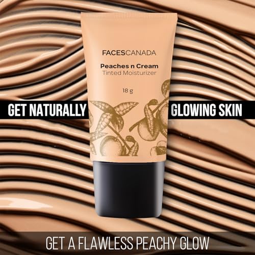 Image of FACES CANADA Peaches N Cream Tinted Moisturizer - Light 01, 18 g | Soft Peachy, Natural Glow | Lightly Tinted BB Cream | Non Oily Lightweight Gel Formula | Blends Easily | Suitable For All Skin Types