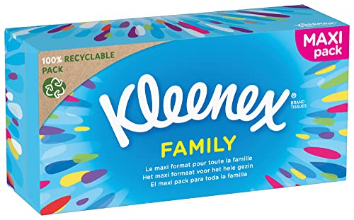 Tejidos Kleenex Family - 1280 pañuelos - 10 x 128 piezas - Caja de regalo
