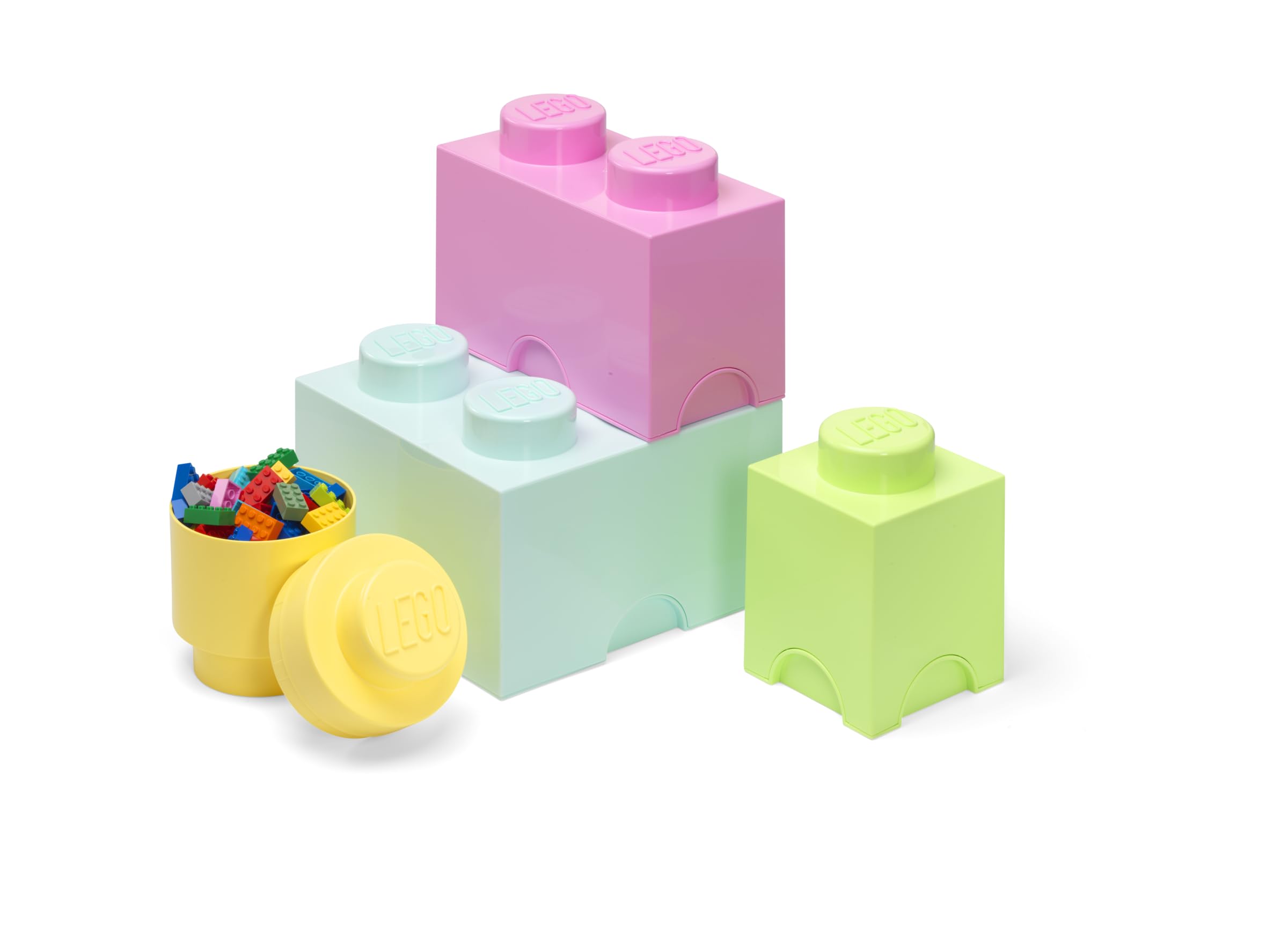 Room Copenhagen Lego Storage Brick Multipack L, stapelbare Aufbewahrungsboxen, Set mit 4 Stück, Perfekter Lego Organizer, Schreibtisch-Aufbewahrungslösung und Raumaufbewahrungseinheit für Kinder
