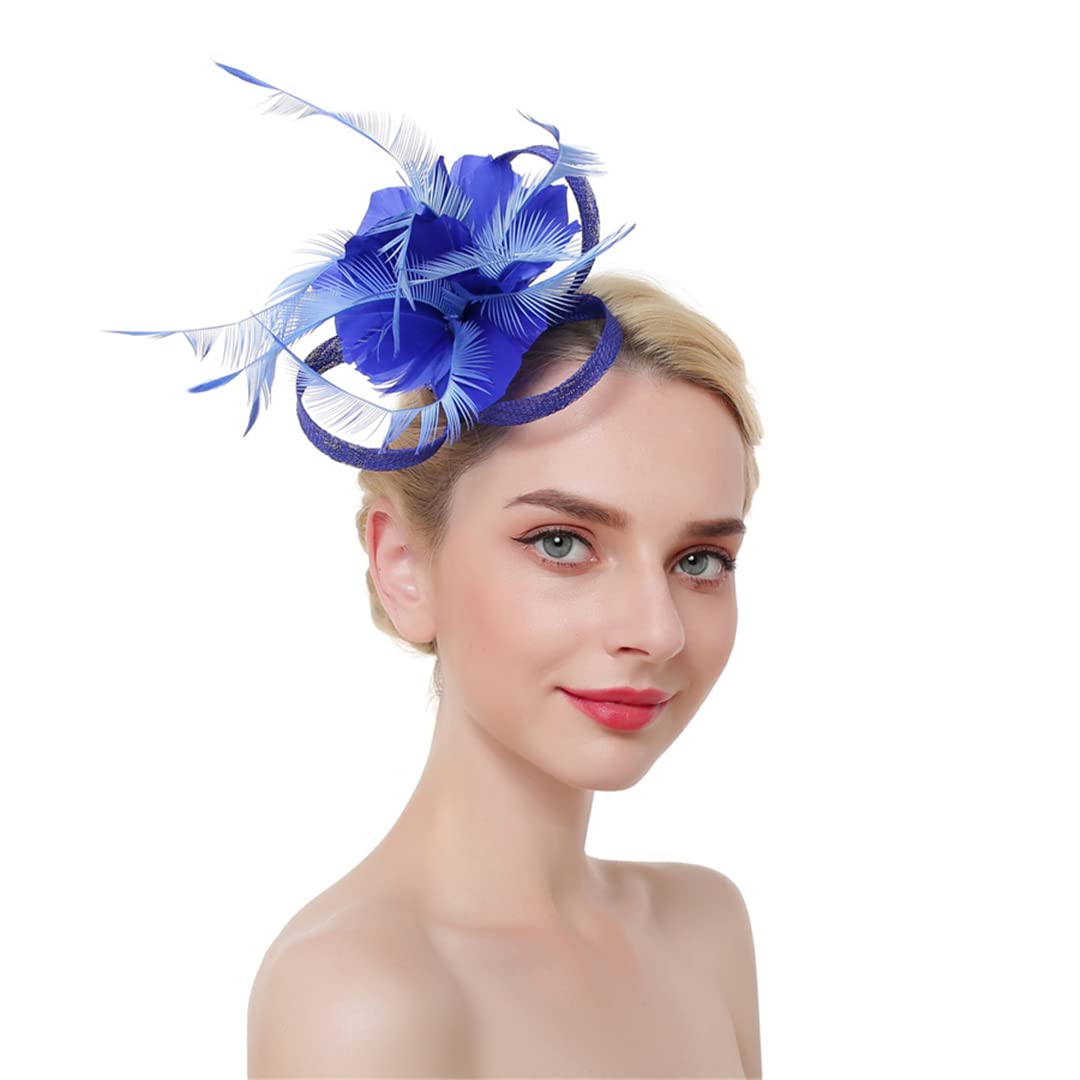 YTBHSHXZ， Fermagli for capelli da donna con piume, for feste e matrimoni, con fermagli for capelli a forma di fiore.