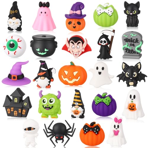 Watersay 24 Pcs 3D Silicone Focal Beads Pens Beads Bulk for Beadable Keychain DIY Crafts Necklace Bracelet Phone Chain Charms Jewelry Making (Halloween)