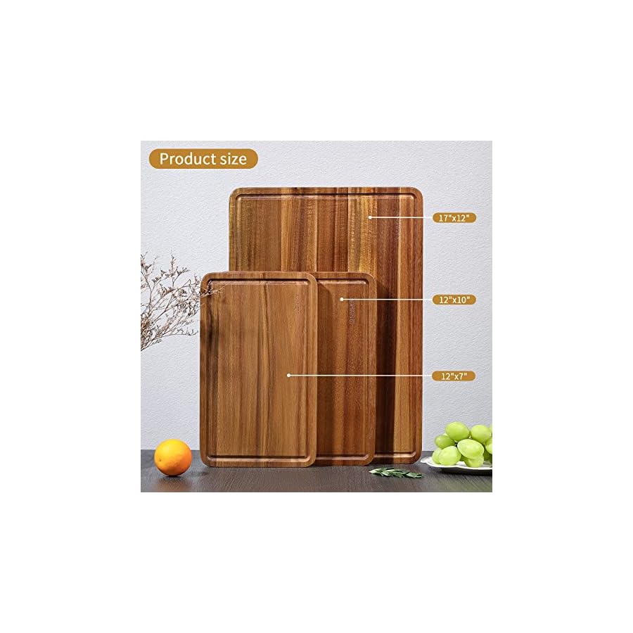 Wood-Cutting-Boards-Set-of-3-for-Kitchen-Thick-Chopping-Board-Large-Wooden-Cutting-Board-Set-with-Deep-Juice-Groove-and-Handles-Wooden-trays-for-meat-fruit-and-cheese-17x12-12x10-12x7-inch Wood Cutting Boards Set of 3 for Kitchen, Thick Chopping Board, Large Wooden Cutting Board Set with Deep Juice Groove and Handles, Wooden trays for meat, fruit and cheese (17x12, 12x10, 12x7 inch)