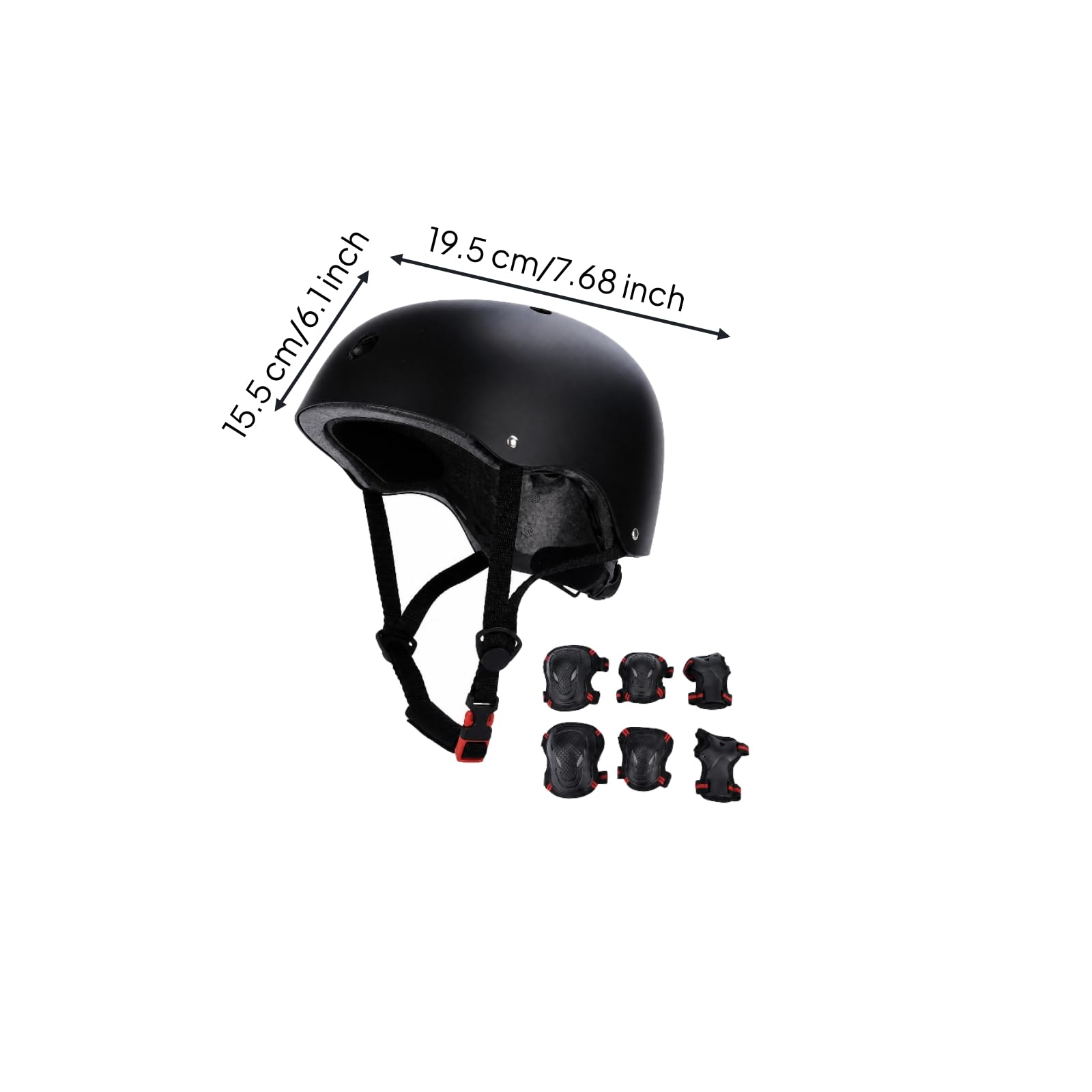 TISHITA Casco con Set di Protezioni per Ginocchia Gomiti e Polsi Regolabile Kit Protezione con Casco e Protezioni Articolari per Pattinaggio