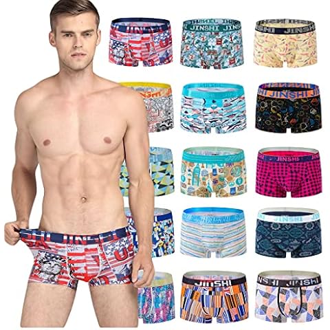 JINSHI Mens Rayon Underwear Boxer Briefs for Men (5-pack Random, Large) Cover