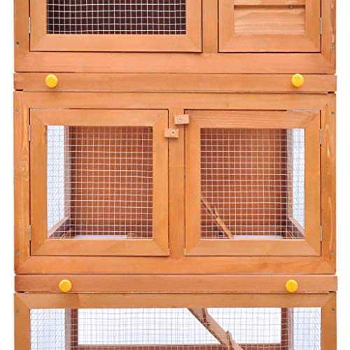 Keyur Kaninchenstall, Kaninchenstall, Kaninchenstall, Kleintierhaus, Haustierkäfig, 3 Ebenen Holz – Bild 6