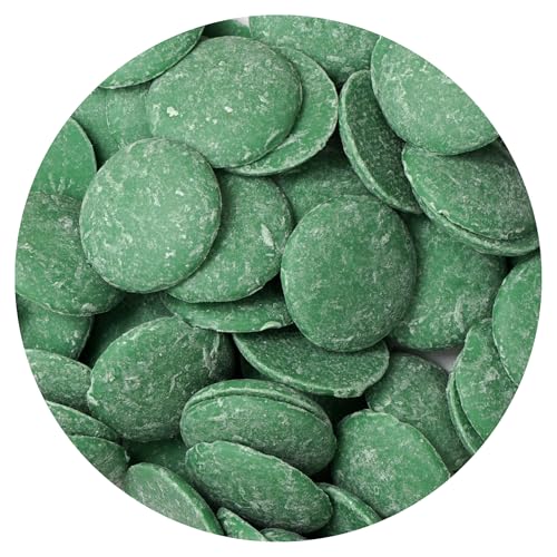 Green Chocolate Melting Wafers, 12 Ounce Bulk Bag, Green Chocolate, Green Candy, Melting Chocolate Candy Discs For Baking, Dipping, Decorating, Bulk Chocolate Bag - The Hampton Popcorn & Candy Company