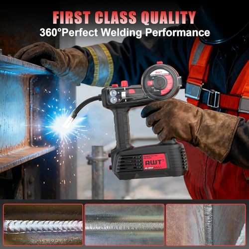 Image of 100A Handheld MIG Welder Machine,110V Flux Core MIG Welder Machine with 360Mig Torch,Portable Gasless MIG Welding Machine with Welding Wire,Hand Held Inverter Wire Feed Welder for Home & DIY Projects