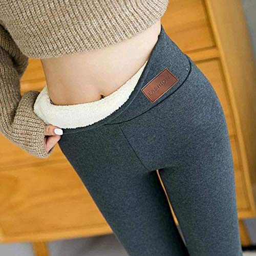 Super Thick Cashmere Leggings for Women- Premium Women's Fleece Lined Legging,Ladies Winter Wool Plush Warm High Waist Elastic Yoga Slim Pants,Womens Ultra Soft Holiday Leggings Pants (A/Gray, S)