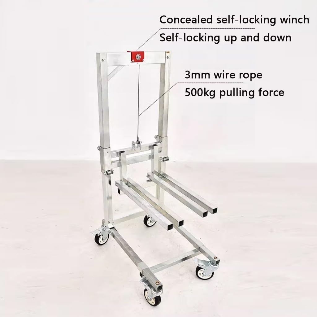 Klappbarer Gabelstapler Hubwagen mit 85cm Hubhöhe, 360° Schwenkräder, Verstellbare Gabeln für Schwerlast-Materialtransport - Ideal für Lagerung und Logistik