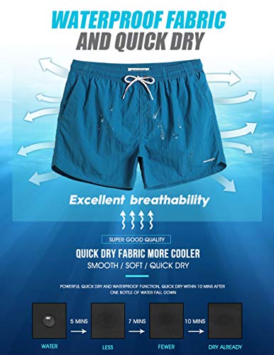 Image of maamgic Mens Swim Trunks 5 inch with Mesh Lining Quick Dry Bathing Suits for Men Swim Shorts Swimwear