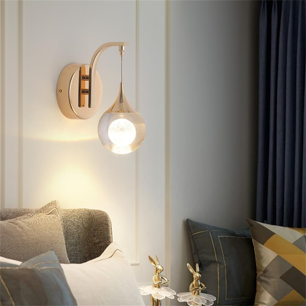 Lámpara de Pared Nórdica Luz de Aplique de Cristal Simple Accesorios LED para el Hogar Sala de estar Dormitorio Decoración (Estilo 5)