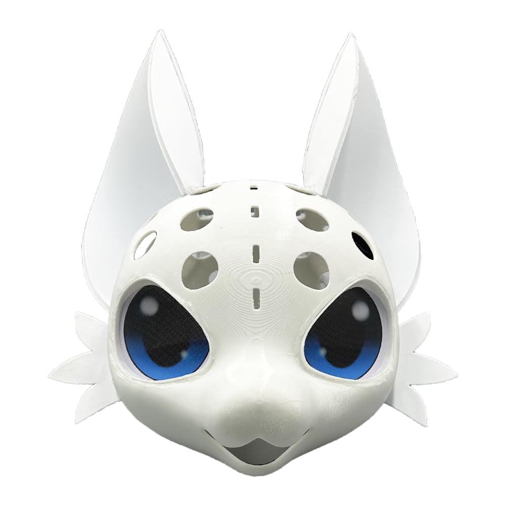 Fursuit head base Furry Mask 3D Printed Plastic Mask DIY Anime Costume Props Cosplay for fursuit (L)