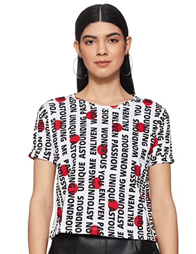 Image of Max Women Printed Regular Fit Crop T-Shirt