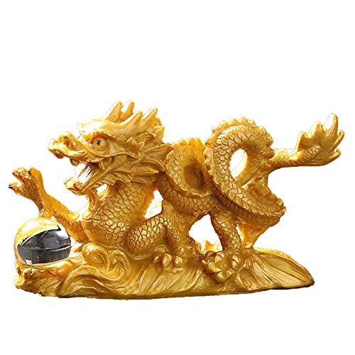 Chinese Zodiac Dragon Tea Pet Color Changing Cute Funny Tea Accessories Lazy Kung Fu Tea Sets For Tea Lovers Gifts (Golden)