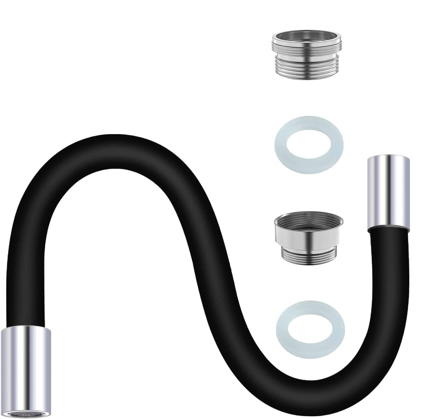 Nathgra Faucet Extension Tubes Flexible for Kitchen Sink 360 Degrees Flexible Leader Hose 720 Degree Fixation in Any Position Faucet Aerator Extension Device Sink Faucet Sprayer (Black, 50CM) (B0BN63MWX3) Amazon Price History, Amazon Price Tracker