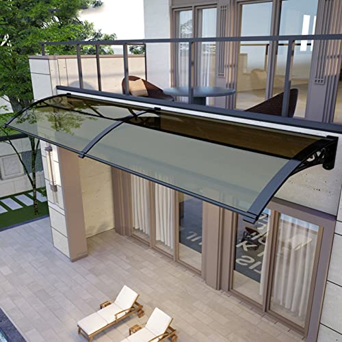Wiging Window Awning Door Canopy, 40X60Cm/60X80Cm/80X80Cm Front Door Outdoor Garden Porch Patio Roofing Cover For Uv Rain Snow Protection (Color : Brown, Size : 40X60Cm) #TOP2