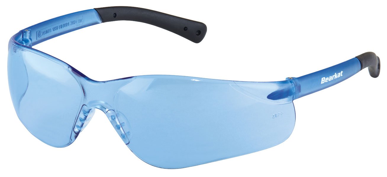 Crews BK313 Bearkat Safety Glasses Lt. Blue Frame w/Lt. Blue Lens, (12 Pair)