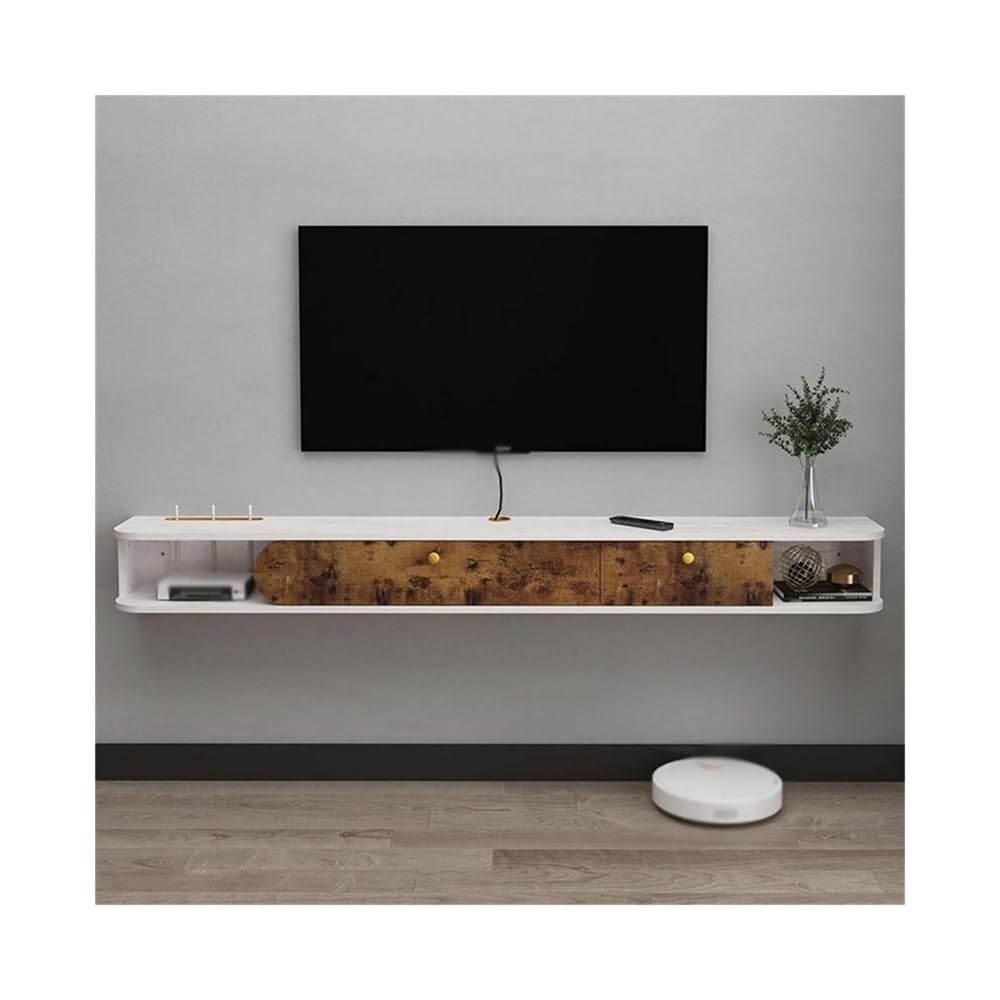 DFGHNBVC Console Floating Tv Unit, Wall Mounted Tv Cabinet With 2 Door, For Living Room Or Office Entertainment,Size_Name-Small