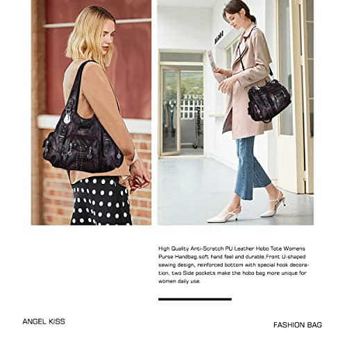Image of Angel Kiss Purses for Women Soft PU Leather Large Hobo Bags for Women Shoulder Bag | Soft