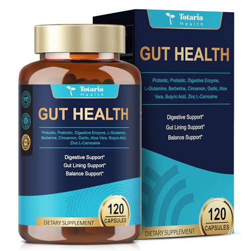 4-in-1 Gut Health Supplement with Probiotics, Prebiotics, Postbiotics & Digestive Enzymes for Women & Men, 60 Billion CFU Probiotics for Gut and Digestion, Strong Immunity, Skin (120 Capsules)