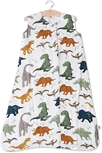 Image of Little Unicorn 0-6 Month Premium Muslin Sleep Sack 1.1 TOG | Soft & Breathable Muslin Cotton for safer sleep | 2 way zipper (Dino Friends)