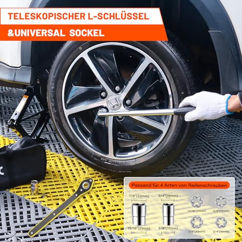 IMAYCC Wagenheber 2.5T/2500kg, Universelle Scherenwagenheber für Auto mit Gummiauflage,Tragbarer...