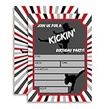 Karate, Tae Kwon Do, Martial Arts Birthday Party Invitations, 20 5'x7' Fill In Cards with Twenty...