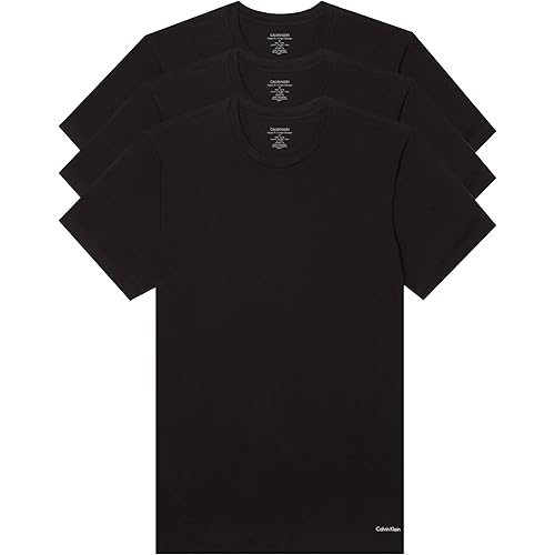 Calvin Klein Men's S/S Crew Neck 3Pack, Black, 3XL Tall