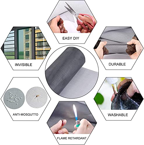 Fiberglass Window Screen Roll 84" x 100' Continuous Roll UV Protection Install and Repair Door and Window Screen(84" x 100', Black) by Pazaka - Image 3