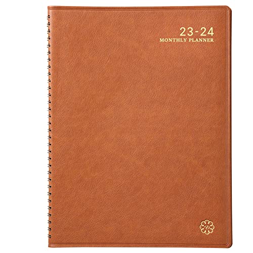 Monthly Planner 2023-2024 - 18 Monthly Planner 2023-2024 From July 2023 To December 2024, Planner 2023-2024 With Tabs, Leather Calendar Planners, Twin-Wire Binding+Inner Pocket+Contacts+Passwords #TOP28