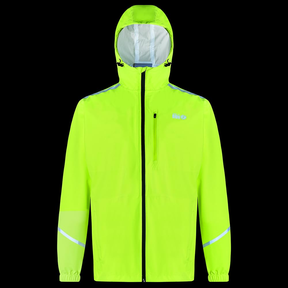 time to run wasserdichte Laufjacke Mit Taschen für Herren - Leichte Winddichte Atmungsaktiv - Ideal für Übung und Jogging