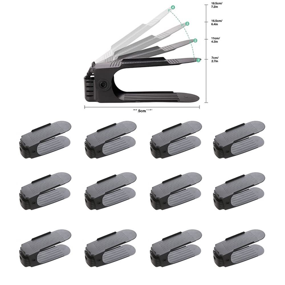 LANTUS Lot de 30 Support à Chaussures Réglables, Range Chaussures Gain de Place, Rangement Chaussure avec Fonction Antidérapante, Organiseur de Chaussures, Réglables à 3 Niveaux