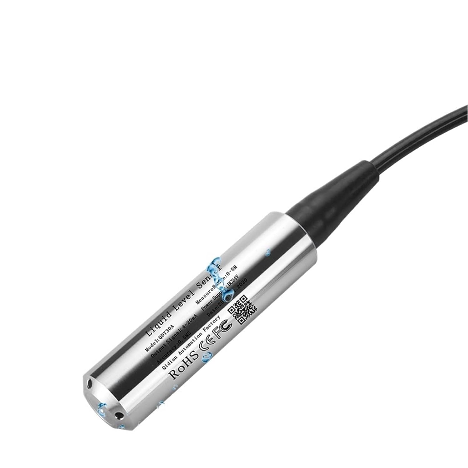 1pcs IP68 5m Range 0-10V 4-20mA RS485 Liquid Level Sensor Submersible Level Transmitter QDY30A(0.5-4.5V Out 5V)