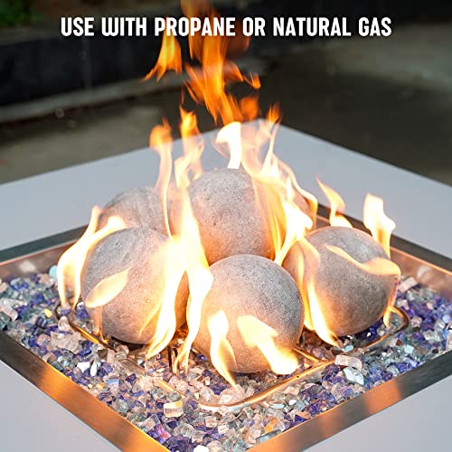 Stanbroil Ceramic Fire Balls - 5” Round Fire Stones For Fire Pit Fire Bowl And Fireplace - Set Of 6, Gray #TOP4